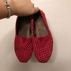 TOMS // red polka dot pants